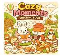 Cozy Moments Coloring Book: For Adults and Teens Featuring Cute Characters and Relaxing Scenes Bold, Easy and Mindful Coloring