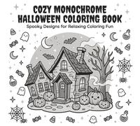 Cozy Monochrome Halloween Coloring Book : Spooky Designs for Relaxing Coloring Fun (cozy monochrome coloring book black and white)