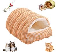 Cozy Monster Cat Bed, Cat Beds for Indoor Cats, Pet Indoor Cave for Cats, Cute Soft Warm Calming Plush Kitten Dog Pet Cave Nest, Warm Caves Nest Sleeping Bed Puppy House for Small Pets (Orange,S)