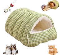 Cozy Monster Cat Bed, Cat Beds for Indoor Cats, Pet Indoor Cave for Cats, Cute Soft Warm Calming Plush Kitten Dog Pet Cave Nest, Warm Caves Nest Sleeping Bed Puppy House for Small Pets (Green-a,L)