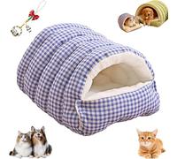 Cozy Monster Cat Bed, Cat Beds for Indoor Cats, Pet Indoor Cave for Cats, Cute Soft Warm Calming Plush Kitten Dog Pet Cave Nest, Warm Caves Nest Sleeping Bed Puppy House for Small Pets (Blue,L)