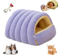 Cozy Monster Cat Bed, Cat Beds for Indoor Cats, Pet Indoor Cave for Cats, Cute Soft Warm Calming Plush Kitten Dog Pet Cave Nest, Warm Caves Nest Sleeping Bed Puppy House for Small Pets (Purple,S)