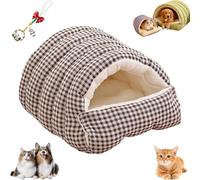 Cozy Monster Cat Bed, Cat Beds for Indoor Cats, Pet Indoor Cave for Cats, Cute Soft Warm Calming Plush Kitten Dog Pet Cave Nest, Warm Caves Nest Sleeping Bed Puppy House for Small Pets (Black,S)