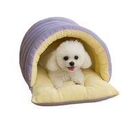 Cozy Monster Cat Bed-Cave Cat Bed for Indoor Cats Washable Cozy Plush Cats Tent for Indoor & Small Dogs, Calming Winter Pet Nest (Purple,M)