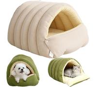 Cozy Monster Cat Bed, Cozy Monster Cat Blanket, 2026 New Pet Cave For Indoor Cats, Winter Warm House, Removable and Washable Dual-Purpose and Small Dog Nests(Beige,S:45 * 30 * 19cm)