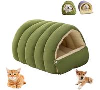 Cozy Monster Cat Bed, Indoor Cat Bed, Cats Cave Tent with Removable Cushion, Cute Soft Warm Calming Plush Kitten Dog Pet Cave Nest (Light Green,17.7 * 11.8 * 7.48in)