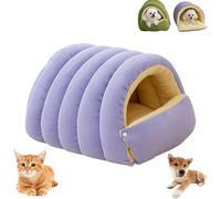 Cozy Monster Cat Bed, Indoor Cat Bed, Cats Cave Tent with Removable Cushion, Cute Soft Warm Calming Plush Kitten Dog Pet Cave Nest (Light Purple,22.44 * 14.5 * 11in)