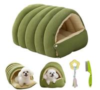 Cozy Monster Cat Bed, Pet Cave for Indoor Cats, Soft Plush Winter Closed-Off Cave House, Pet Sleeping Removable Washable Pad Bags for Pets for Kittens and Small Dogs (A,L)