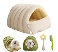 Cozy Monster Cat Bed, Pet Cave for Indoor Cats, Soft Plush Winter Closed-Off Cave House, Pet Sleeping Removable Washable Pad Bags for Pets for Kittens and Small Dogs (B,M)