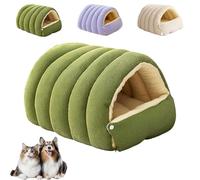 Cozy Monster Cat Bed, Pet Indoor Cave for Cats, Cats Cave Tent with Removable Cushion, Warm Cat Bed for Winter, Snuggle Season Just Got Fluffier for Pets (Green,M)
