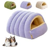 Cozy Monster Cat Bed, Pet Indoor Cave for Cats, Cats Cave Tent with Removable Cushion, Warm Cat Bed for Winter, Snuggle Season Just Got Fluffier for Pets (Purple,S)