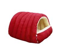 Cozy Monster Cat Bed, Warm Enclosed Cat Cave Bed with Removable Cushion, Cozy Pet House for Indoor Cats, Small Dogs, Winter Home (Red,35 * 30 * 19cm)