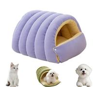 Cozy Monster Cat Bed - Winter Warm Cat Sleeping Bag, Removable Cushion, Machine-Washable, Plush Cave for Indoor Cats & Small Dogs, Cozy Nest (Light Purple,L)