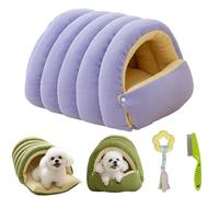 Cozy Monster Cat Cave, Pet Cave para gatos de interior, felpa suave Invierno Cerrado-off Cave House, Pet Sleeping Removable Pad Bolsas para Mascotas para Gatitos y Perros Pequeños (C, L)