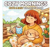Cozy Mornings: Cute & Easy Coloring Book 48 Unique Illustrations of Peaceful Everyday Life for Adults and Teens - Cozy Scenes, Cute Girls, Puppies & Warm Seasonal Moments