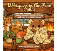 Cozy Mountain Forest Coloring Book for Adults: Relaxing Woodland and Mountain Cabin Scenes with a Shy Pine Marten, Warm Interiors, and Peaceful Nature for Stress Relief
