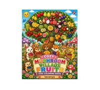 Cozy Mushroom Village Fruits Kids Coloring Book: Cute animal fruits coloring book for kids ages 3-8 (Cozy Mushroom Village Coloring Book Series)