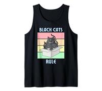 Cozy Mystery Black Cats Rule Cute Tuxedo Cat en Caja Camiseta sin Mangas