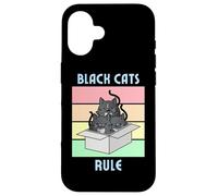 Cozy Mystery Black Cats Rule Cute Tuxedo Cat en Caja Carcasa para iPhone 16