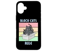 Cozy Mystery Black Cats Rule Cute Tuxedo Cat en Caja Carcasa para iPhone 16 Plus