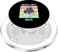 Cozy Mystery Black Cats Rule Cute Tuxedo Cat en Caja PopSockets PopGrip para MagSafe