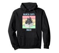 Cozy Mystery Black Cats Rule Cute Tuxedo Cat en Caja Sudadera con Capucha