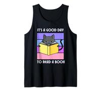 Cozy Mystery Cat Crime Es un Buen día para Leer Camiseta sin Mangas