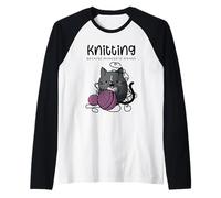 Cozy Mystery Crafting para Gatos tejiendo Porque asesinar está Mal Camiseta Manga Raglan