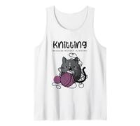 Cozy Mystery Crafting para Gatos tejiendo Porque asesinar está Mal Camiseta sin Mangas