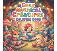 Cozy Mythical Creatures Coloring Book: A Bold and Easy Kawaii Coloring Book Featuring 54 Cute Mythical Creatures and Fantasy Adventurers for Adults and Kids.