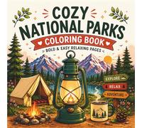 Cozy National Parks Coloring Book: Bold & Easy Relaxing Pages Featuring Cozy Camping Scenes, Cute Wildlife, Scenic Mountains, Cabins, Campfires, ... Adults, Teens and Older Kids (30 Page Studio)
