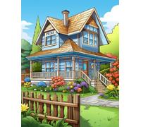 Cozy Nature - 500 pages talking about gardens houses and flowers coloring book for kids and adults.: Simple lines, deep calm - color your peace.