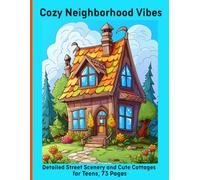 Cozy Neighborhood Vibes: Detailed Street Scenery and Cute Cottages for Teens, 73 Pages