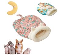 Cozy Nest for Pet, Cozy Pet Nest for Cats and Dogs,Cat Sleeping Bag for Indoor, Soft Plush Cat Sack Self Warming Kitten Bed Cave, 360°Wrap Comfortable Sleeping Bag for Cats and Small Dogs (Pink)