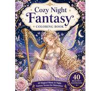Cozy Night Fantasy Coloring Book: 40 Magical Fantasy Scenes with Fairies, Elves, Music and Dreamy Night Worlds for Relaxation, Stress Relief and Mindfulness
