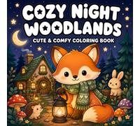COZY NIGHT WOODLANDS: Funny Coloring Book for Woodland Lovers Featuring Cute Forest Scenes with Kawaii Animals for Teens & Kids with Cute & Comfy Relaxing Designs