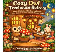 Cozy Owl Treehouse Retreat: A Cute & Relaxing Adult Coloring Book of Forest Comfort, Tea Time, and Gentle Woodland Friends