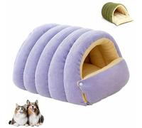 Cozy Pet Cave Bed,Hideaway Pet Bed,Dog Bed with Cover Cave,Cat House, Cozy & Soft Plush, Anti-Slip &Durable,for Small Dogs, Dog Bed (Purple,L(22.4 Inch))