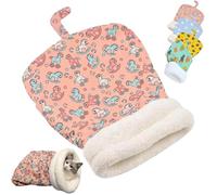 Cozy Pet Nest for Cats and Dogs, 2025 Cute Sleeping Bag for Indoor Cats, Soft Plush Cat Dog Bed, Warm Feline Sleeping Cave for Autumn Winter (Rosa, 55 x 45 cm/21.6 * 17.7)