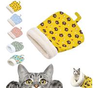 Cozy Pet Nest for Cats and Dogs, Cat Sleeping Bag for Indoor Catss, Cozy Pet Nest for Small Cats and Dogs, 360°Wrap Soft Plush Comfortable Cat Beds (Yellow Bear, 14 * 18inch)
