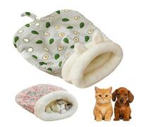 Cozy Pet Nest for Cats and Dogs, Cat Sleeping Bag for Indoor Dogs Autumn Winter with Pillow, Soft Plush Cute Pet Cave Beds (Grey,18 * 22in)
