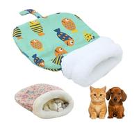 Cozy Pet Nest for Cats and Dogs, Cat Sleeping Bag for Indoor Dogs Autumn Winter with Pillow, Soft Plush Cute Pet Cave Beds (Green,18 * 22in)