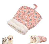 Cozy Pet Nest for Cats and Dogs, Soft Cat Dog Sleeping Bag, Portable Pet Nest, Semienclosed Cat Sleeping Bag Bed, for Indoor Cats Small Dogs (Pink,14 * 18inch)