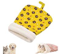 Cozy Pet Nest for Cats and Dogs, Soft Cat Dog Sleeping Bag, Portable Pet Nest, Semienclosed Cat Sleeping Bag Bed, for Indoor Cats Small Dogs (Yellow,14 * 18inch)