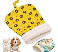 Cozy Pet Nest for Cats and Dogs, Soft Plush Cat Dog Bed, 2025 Cute Sleeping, Portable Pet Nest, Self-Warming Sleeping Cave for Small Pets All Seasons (amarillo, 55 x 45 cm/21.6 x 17.7)