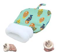 Cozy Pet Nest for Cats and Dogs, Soft Plush Cat Dog Sleeping Bag, Self Warming Pet Bed for Small Dogs Cats, Indoor Warm Feline Nido con Pillow (Verde, 45 x 55 cm)