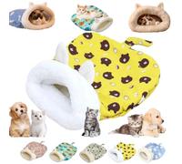 Cozy Pet Nest for Cats and Dogs, Soft Plush Self-Warming Feline Puppy Hideaway Sleeping Bag, 360° Security Semi-Enclosed Washable Handwoven Portable Pets Bed