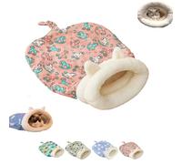 Cozy Pet Nest for Cats and Dogs, Thrivenget Cozy Pet Nest, 360° Wrap Soft Plush Cat Dog Sleeping Bag for Indoor, Semi-Enclosed Design, 2 Sizes Soft Plush Feline Bed (Pink Horse)
