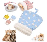 Cozy Pet Nest for Cats and Dogs, Thrivenget Cozy Pet Nest, Soft Cat Dog Sleeping Bag, Portable Pets Nests, 2025 New Cat Sleeping Bag, For All Seasons Indoors (Blue, M 14 * 24inch (For Small Cats))