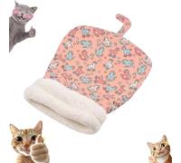 Cozy Pet Nest For Cats and Dogs, Winter Sleeping Bag for Indoor Cats & Dogs, Comfy Donut Cat Nest with Drilling Hole Bedding, for Catss & Small Dogss, Semi-Enclosed Design (Pink,14×18 in)
